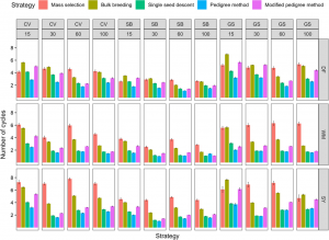 Simulations of rate of genetic gain in dry bean breeding programs