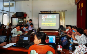 Agricultural officers in Vietnam`s Mekong River Delta upgrading rice production management with a digitized reporting and monitoring system