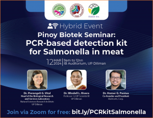 Pinoy Biotek Seminar: PCR Based Detection Kit for Salmonella on Meat