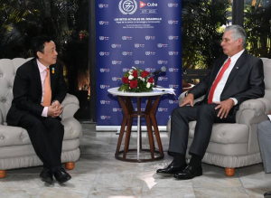 In Cuba, FAO Director-General QU Dongyu and President Miguel D&iacute;az-Canel discuss how to strengthen collaboration