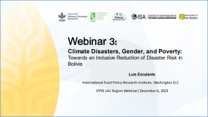 Climate Disasters, Gender, and Poverty (NPS Colombia Webinar Series)