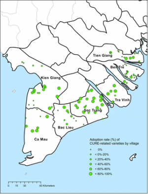 Salt-tolerant rice variety adoption in the Mekong River Delta: Farmer adaptation to sea-level rise.