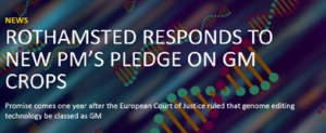 Rothamsted Research Responds to UK PM`s Pledge on GM Crops