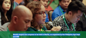 World`s largest rice congress to be held in Manila, co-organized by the Philippine Agri Dept and IRRI
