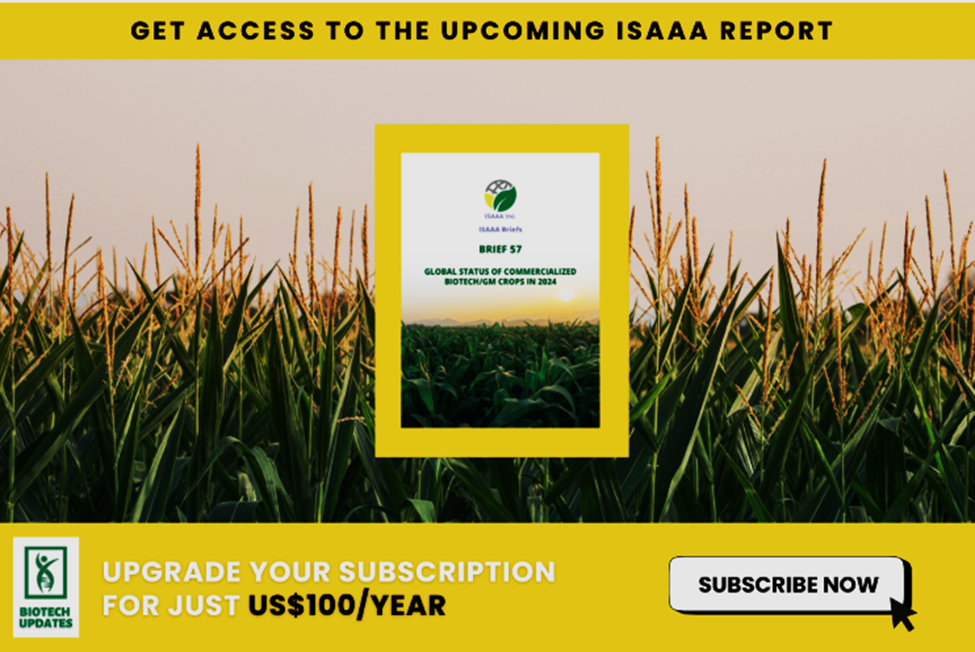 Get Exclusive Access to the ISAAA Global Biotech/GM Adoption Report