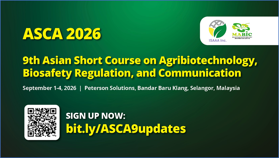 ISAAA and MABIC Announce 2026 Asian Short Course in Malaysia