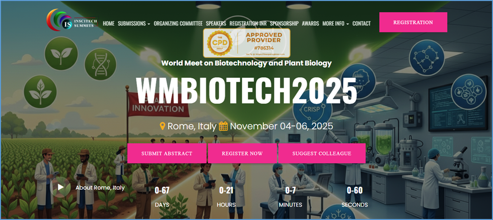 World Meet on Biotechnology and Plant Biology in 2025
